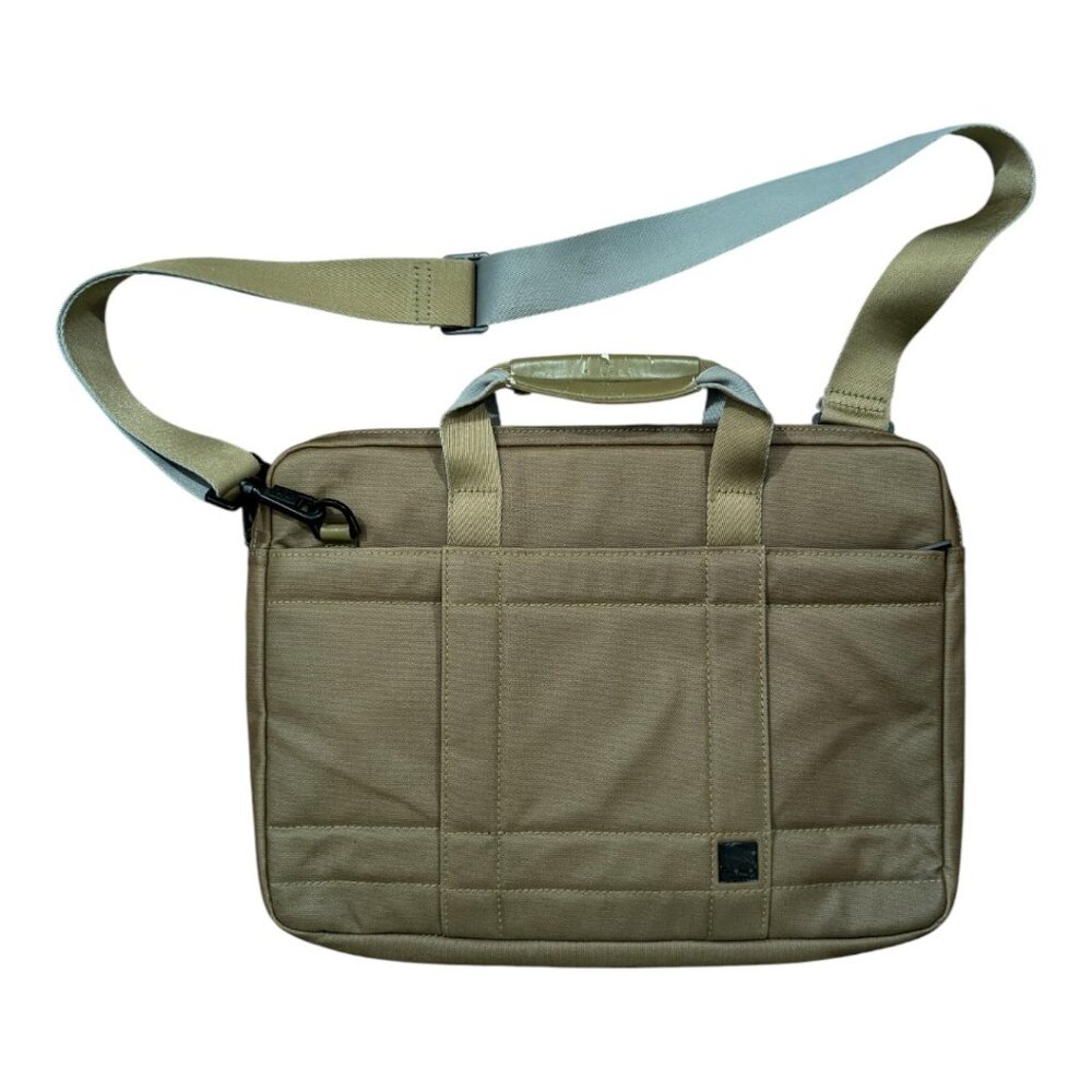 Knomo London Laptop Shoulder Messenger Briefcase Bag Green Canvas Crossbody  Ove